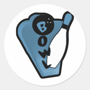 Bowl Pin Retro Bowling Ad Logotyp Blue Runt Klistermärke
