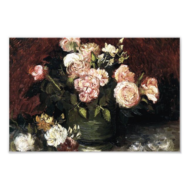 Bowl with Peonies and Roses - Gogh Fototryck (Framsidan)