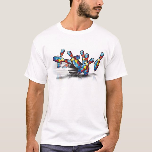 Bowla för Autism Tee Shirt (Framsida)