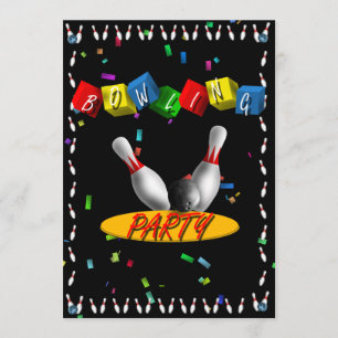 Bowla partyinbjudan inbjudningar