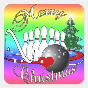 BOWLAREARE/BOWLING GOD JUL FYRKANTIGT KLISTERMÄRKE