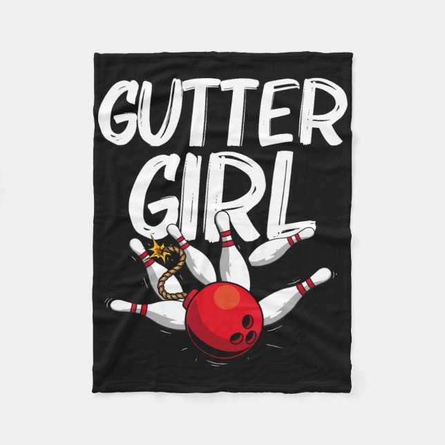 Bowlareare Bowlingdesign för flickor Kvinnor Fleecefilt (Framsidan)