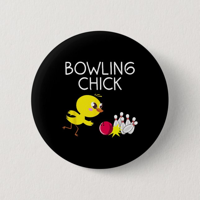 Bowlareare Bowlingdesign för flickor Kvinnor Knapp (Framsida)