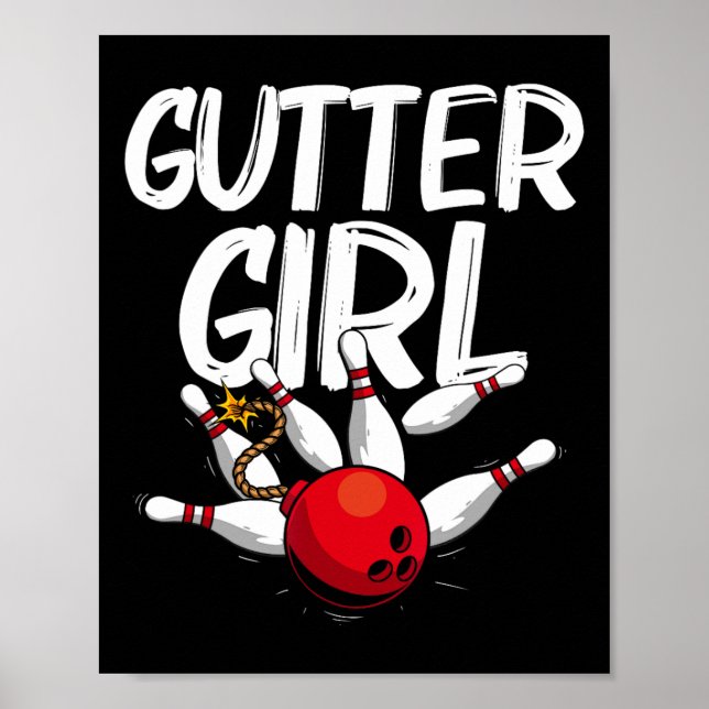 Bowlareare Bowlingdesign för flickor Kvinnor Poster (Framsidan)