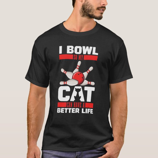 Bowlareare Cat Alley Team League Bowling T Shirt (Framsida)