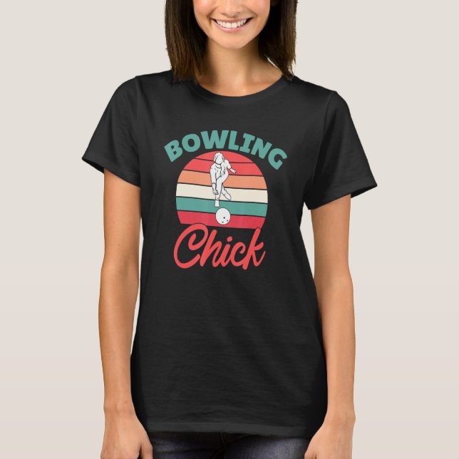 Bowlareare för Bowling Chick Women Team T Shirt (Framsida)