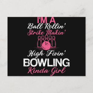 Bowlareare för Bowling Kinda Girl Funny Girl Daugh Vykort