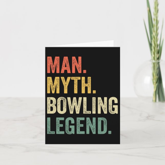 Bowlareare Funny Man Myth Bowling Team Legend Vint Kort (Framsida)