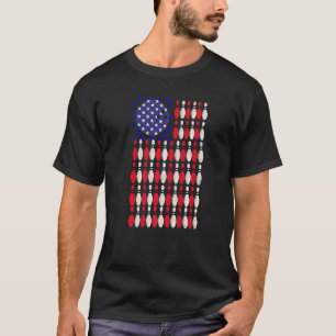 Bowlareare grafik i American Flagga Bowling Player T Shirt
