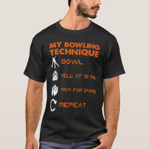 Bowlareare min gångteknik är gula vid 10 stift och t shirt