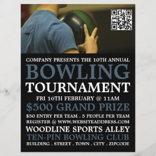 Bowlareare Porträtt, Ten-Pin Bowling Tournament Reklamblad