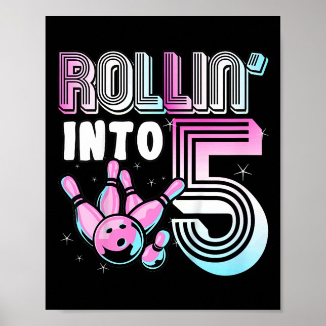 Bowlareare Rollin för barn i 5 Bowling 5:e födelse Poster (Framsidan)
