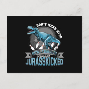 Bowlasaurus Dinosaur Bowling Bowlareare Strejka Gi Vykort