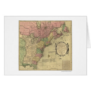 Bowles karta av Amerika 1784 Hälsningskort
