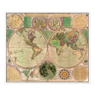 BOWLES New & Accurate Karta of the World by Dialin Fototryck