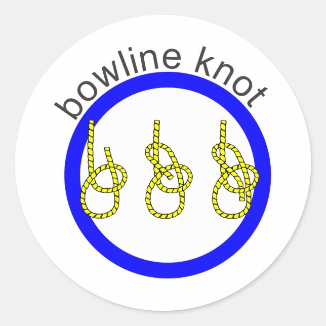 Bowline Knot Runt Klistermärke (Framsida)
