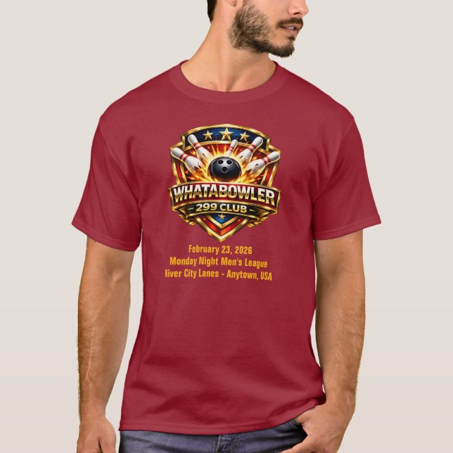 Bowling 299 Shirt – One Pin Short Heartbreaking T (Framsida)
