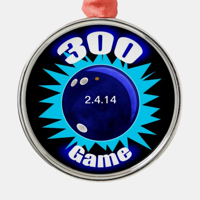 Bowling 300 Game, Blue Graphics Julgransprydnad Metall (Framsidan)