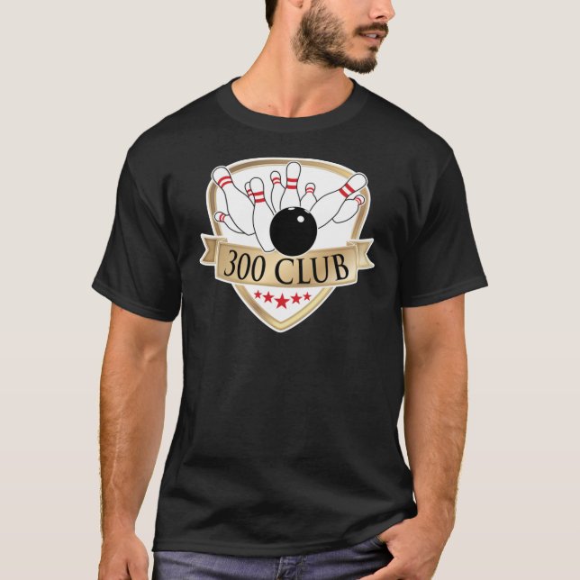 Bowling 300 Klubb - Perfekt Game Logotyp Graphic   T Shirt (Framsida)
