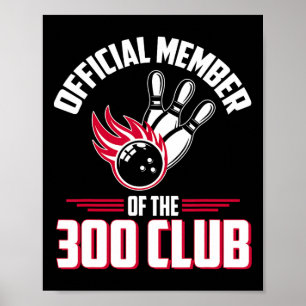 Bowling 300 Tröja 300 Club Medlem Rolig Bowler Gif Poster