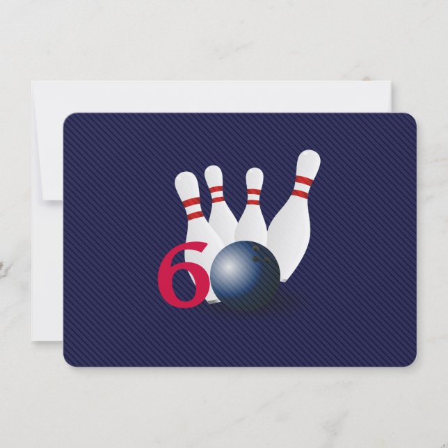 Bowling 60th födelsedagInvitation. för kastare Inbjudningar (Framsida)