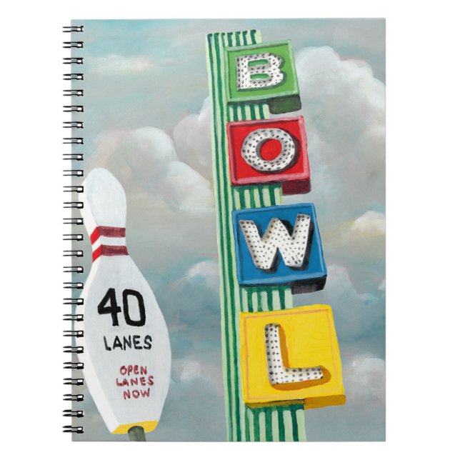 Bowling Alley Artwork Anteckningsbok (Framsidan)