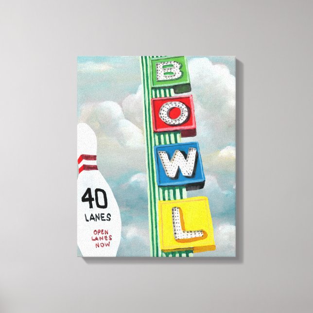 Bowling Alley Artwork Canvastryck (Framsida)