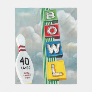 Bowling Alley Artwork Fleecefilt
