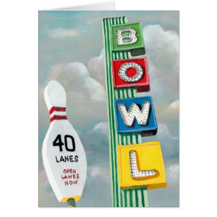 Bowling Alley Artwork Hälsningskort