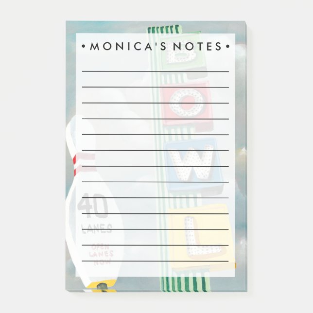 Bowling Alley Artwork Post-it Block (Framsida)