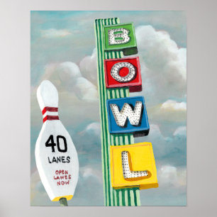 Bowling Alley Artwork Poster