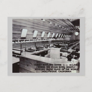 Bowling Alley, Hollywood, Kalifornien Vintage Vykort