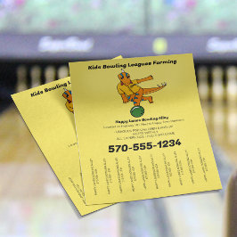 Bowling Alley, Kids Bowling Leagues, Instruktörer Reklamblad