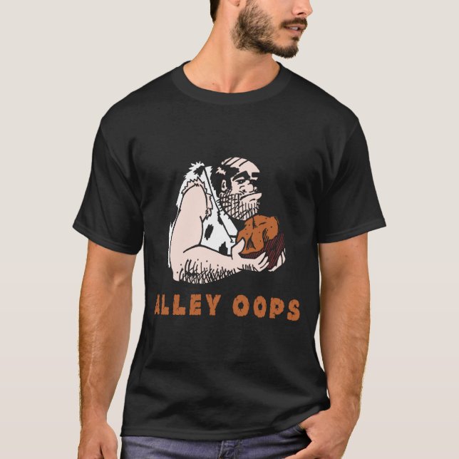 Bowling Alley Oops Caveman  T Shirt (Framsida)