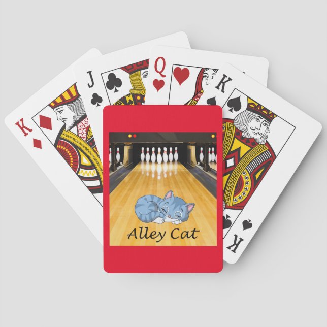 Bowling Alley Pastime spelar upp Alley Cat Card Casinokort (Baksidan)