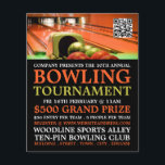 Bowling Alley Scene, Ten-Pin Bowling Tournament Flygblad<br><div class="desc">Bowling Alley Scene,  Ten-Pin Bowling Tournament Advertising Flyers från Affärskortet Store.</div>