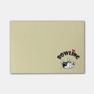 Bowling Älskare - Bowling Stift och Bowling Ball Post-it Block
