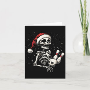 Bowling Älskare Funny Santa Skeleton jul Bowl Kort