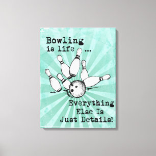 Bowling Älskare Gift, Funny Bowling Player Gift Canvastryck