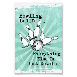 Bowling Älskare Gift, Funny Bowling Player Gift Fototryck