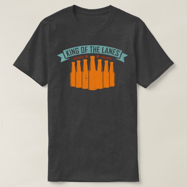 Bowling Älskare Kung i Lanes T Shirt (Design framsida)