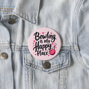 Bowling-älskare Söt Retro-estetik Sportdesign Knapp