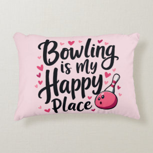 Bowling-älskare Söt Retro-estetik Sportdesign Prydnadskudde