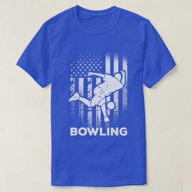 Bowling American Flagga Bowling Team Bowling Flagg T Shirt (Design framsida)