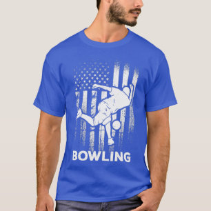 Bowling American Flagga Bowling Team Bowling Flagg T Shirt