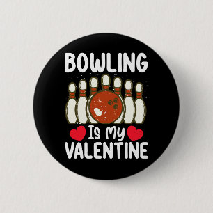 Bowling är min Alla hjärtans dags kärlekshjärta Knapp