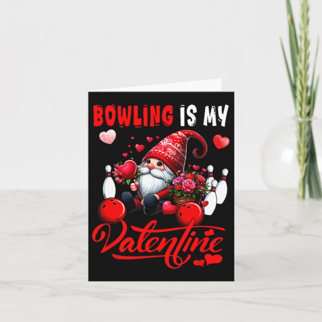 Bowling är min valentinestomte söta hjärtan kostym kort (Framsida)
