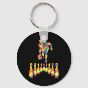 Bowling Autism Awareness T-shirt för Autism Accept Nyckelring