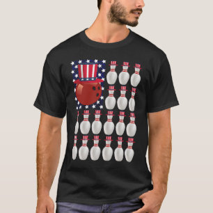 Bowling Ball American Flagga 4:e juli USA Bowlarea T Shirt