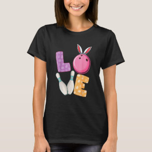 Bowling Ball Amp Stift Bunny Öron Egg Hunting East T Shirt